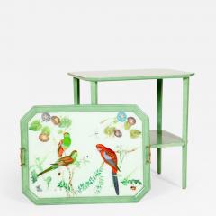 American Painted Table with Decoupage Tray Top - 1216099