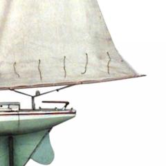 American Painted Wooden Sailboat Model - 4658591