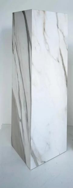 American Polished Porcelain 42 Tall Faux Marble Pedestal - 3896291