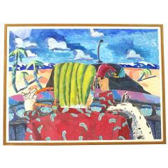 American Post War Car Watercolor - 4654109