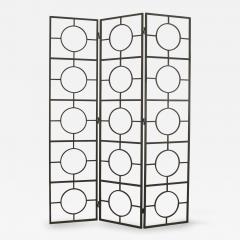 American Post War Design 3 Fold Black Hand Wrought Brushed Steel Screen - 472012