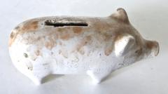 American Pottery Pig Bank Circa 1880 s - 2756208