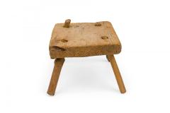 American Provincial Rustic Square Wooden Farm Stool - 4675683