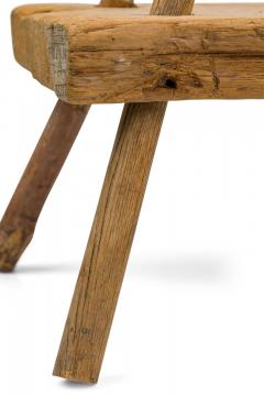 American Provincial Rustic Square Wooden Farm Stool - 4675688