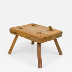 American Provincial Rustic Square Wooden Farm Stool - 4734621
