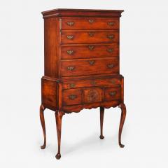 American Queen Anne Antique Sycamore Flat Top Highboy New England c 1760 - 4504199
