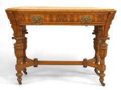 American Renaissance Revival Victorian Oak End Table - 4635619