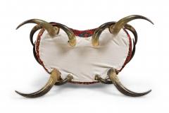 American Rustic Horn and Kilim Upholstered Chair Bench - 4667252
