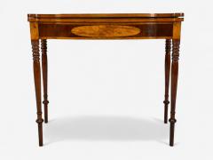 American Sheraton Mahogany Tulipwood Serpentine Inlaid Card Table USA 1810 - 4402065