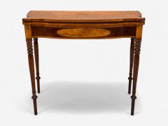 American Sheraton Mahogany Tulipwood Serpentine Inlaid Card Table USA 1810 - 4402070