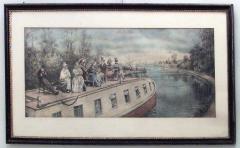 American Victorian Canal Lithograph - 4517111