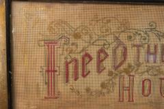 American Victorian Framed Embroidery Motto - 4322593