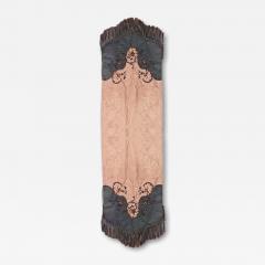 American Victorian Gold Damask and Green Velvet Table Runner - 4260710