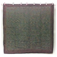 American Victorian Green Floral Silk Table Cover - 4709056