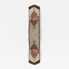 American Victorian Green Silk Embroidered Table Runner - 4695104