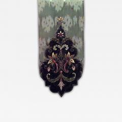 American Victorian Green Silk and Velvet Table Runner - 4260720