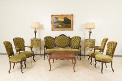 American Victorian Green Velvet 5 Piece Living Room Set - 2798508