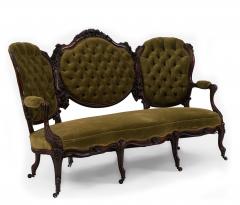 American Victorian Green Velvet 5 Piece Living Room Set - 2798513