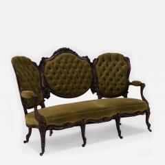 American Victorian Green Velvet 5 Piece Living Room Set - 2799244