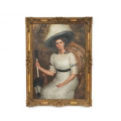 American Victorian Lady in White Portrait - 4629508
