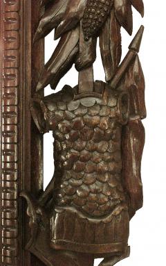 American Victorian Mahogany Carved Military Wall Mirror - 1399587