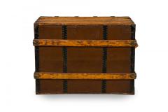 American Victorian Multi Drawer Leather and Brass Steamer Trunk - 4661264