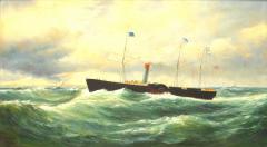 American Victorian Paddleboat Painting - 4539406