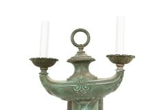 American Victorian Patinated Bronze Aladdin Lamp Wall Sconce - 4655604
