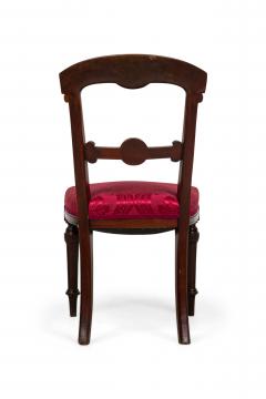 American Victorian Red Damask Upholstered Side Chairs - 4671321