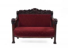 American Victorian Red Velvet 5 Piece Living Room Set - 4634383