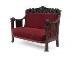 American Victorian Red Velvet 5 Piece Living Room Set - 4634384