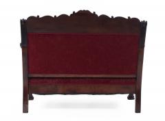 American Victorian Red Velvet 5 Piece Living Room Set - 4634386