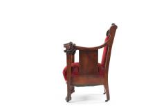 American Victorian Red Velvet 5 Piece Living Room Set - 4634390