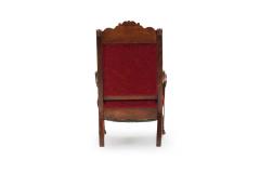 American Victorian Red Velvet 5 Piece Living Room Set - 4634393