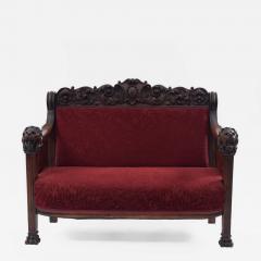American Victorian Red Velvet 5 Piece Living Room Set - 4689744