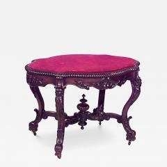 American Victorian Red Velvet End Table - 4700532