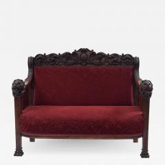 American Victorian Red Velvet Living Room Set - 1421389