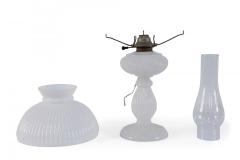 American Victorian Ribbed Milk Glass Table Lamp - 4671875