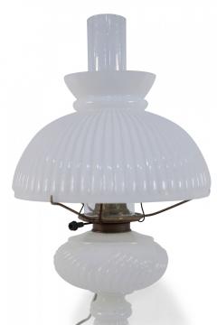 American Victorian Ribbed Milk Glass Table Lamp - 4671879
