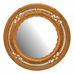American Victorian Round Wicker Wall Mirror - 4718014