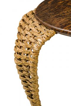 American Victorian Seagrass and Oak End Table - 4669313