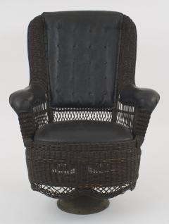 American Victorian Stained Natural Wicker Arm Chair - 623273