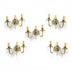 American Victorian Style Bronze and Crystal Wall Sconces - 4728988