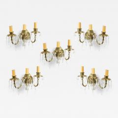 American Victorian Style Bronze and Crystal Wall Sconces - 4728997
