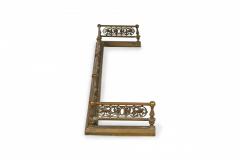 American Victorian Style Bronze and Iron Foliate Design Fireplace Fender - 4668356
