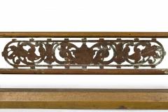 American Victorian Style Bronze and Iron Foliate Design Fireplace Fender - 4668363