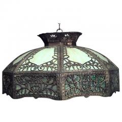 American Victorian Tiffany Style Stained Glass Bronze Shade - 4661657