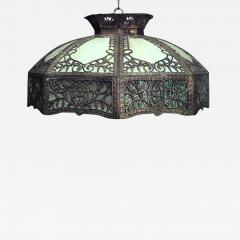 American Victorian Tiffany Style Stained Glass Bronze Shade - 4718151