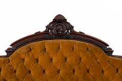 American Victorian Walnut Gold Upholstered Settee - 1419399