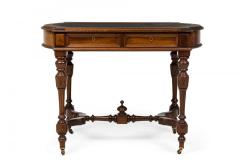 American Victorian Walnut Leather Topped Desk with Pullout Drawers - 4169579